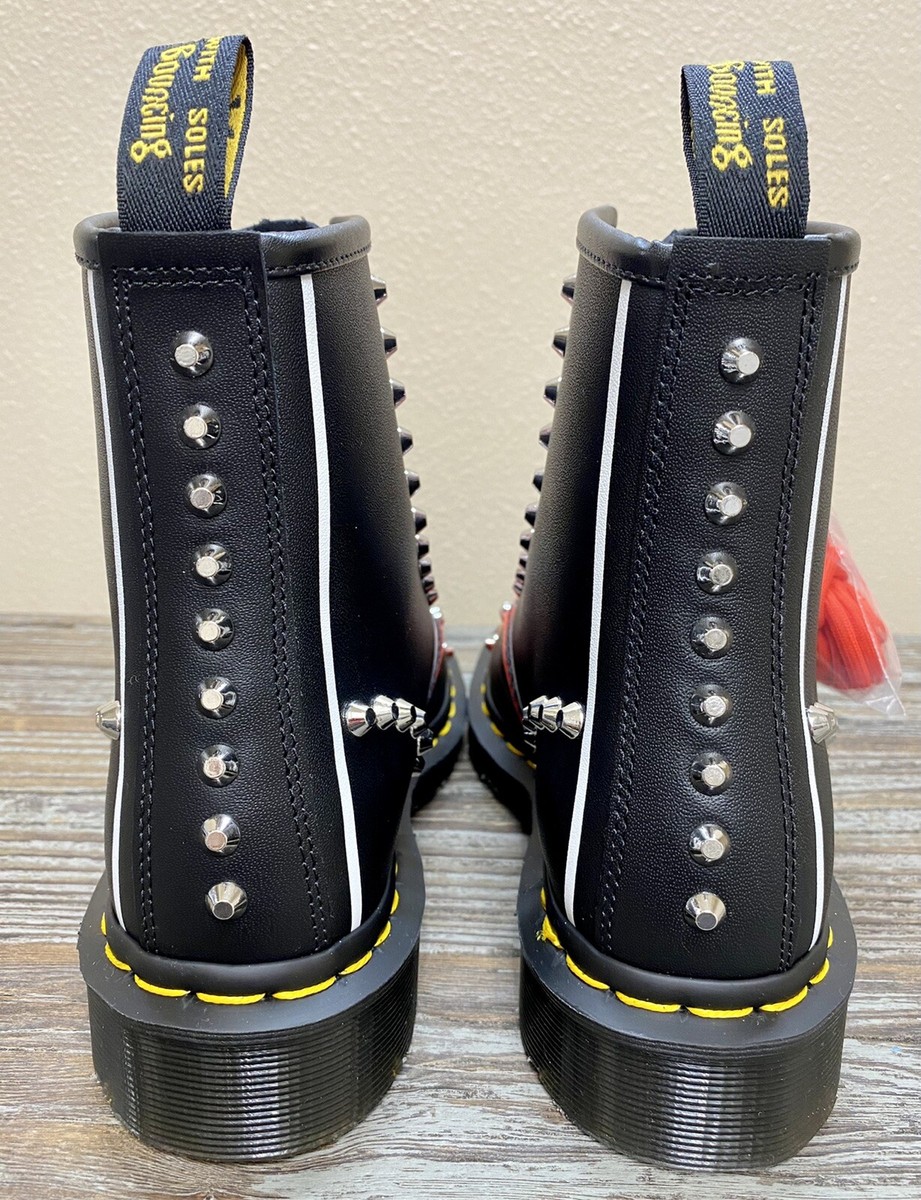 Dr. Martens 1460 Leather Studded Lace up Hero Backhand Boots Black