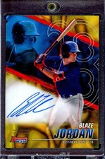 BLAZE JORDAN 2021 Bowman's Best Best of 21 Autographs Gold Lava #BJ AUTO (#6/75)