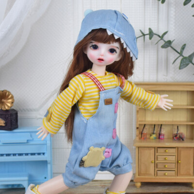 1/6 BJD Doll 12inch 30cm Ball Jointed Body Girl Dolls + Hat