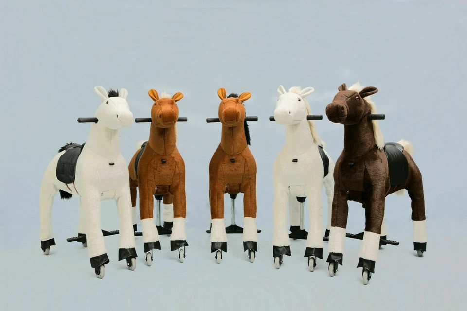 Antrieb durch Reitbewegung S M L-2 Reitpony auf Rollen Rollpferd Plüschpferd - Bild 4 von 4