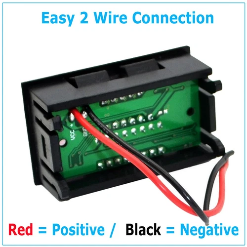 2x 12V-60V Marine Motorcycle Digital Voltmeters Voltage Meter Battery Gauge US - Bild 6 von 23