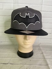 DC Comics Batman Embroidered Logo Black Gray Snapback Hat Cap Adult OSFM