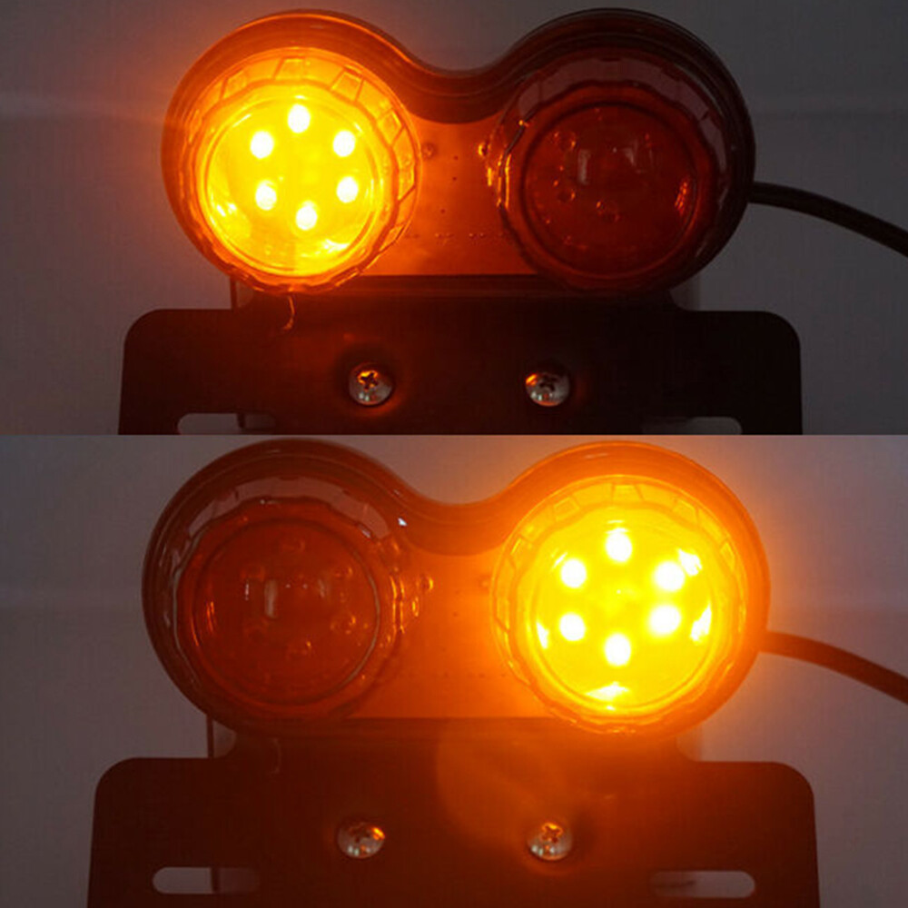 Motorcycle LED Twin Dual Tail Turn Signal Brake License Plate Integrated Light E - Foto 8