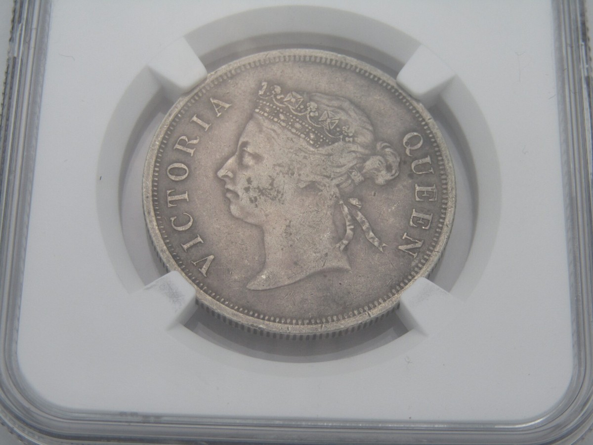 【極美品】1877 Straits Cent XF 40 BN ヴィクトリア Rare'' 1899 Straits Settlements 50 Cents Victoria Queen, NGC VF30