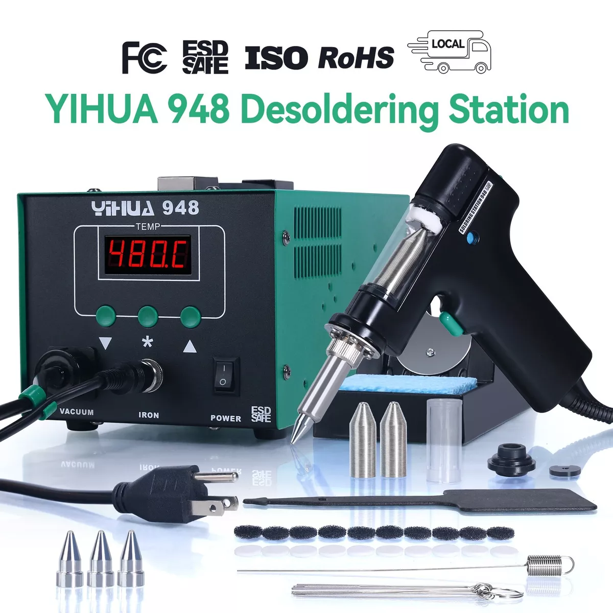948 90W Digital Desoldering Iron Suction Tin Gun Soldering Station Kit Tools