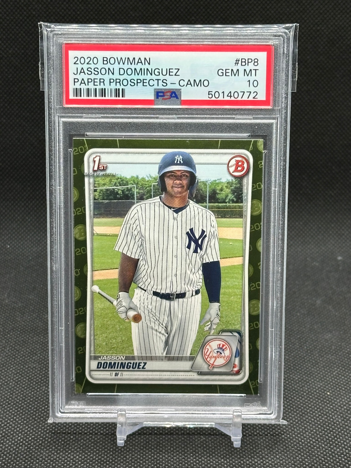 2020 Bowman Jasson Dominguez Paper Prospect 1st CAMO Yankees PSA 10 GEM MT #BP8
