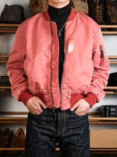 Giacca da volo Simons uomo USAF pilota MA-1 rosa lavato MA1 giacca bomber volante--