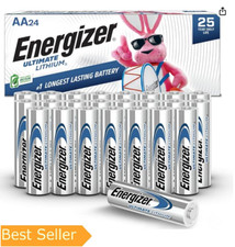Energizer AA Batteries, Ultimate Lithium Double A Battery, 24 Count
