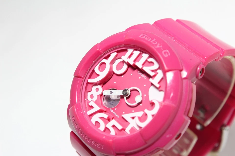 CASIO vintage baby g BGA-130 PINK Analog Digital Neon Dial Watch - Image 3 of 4