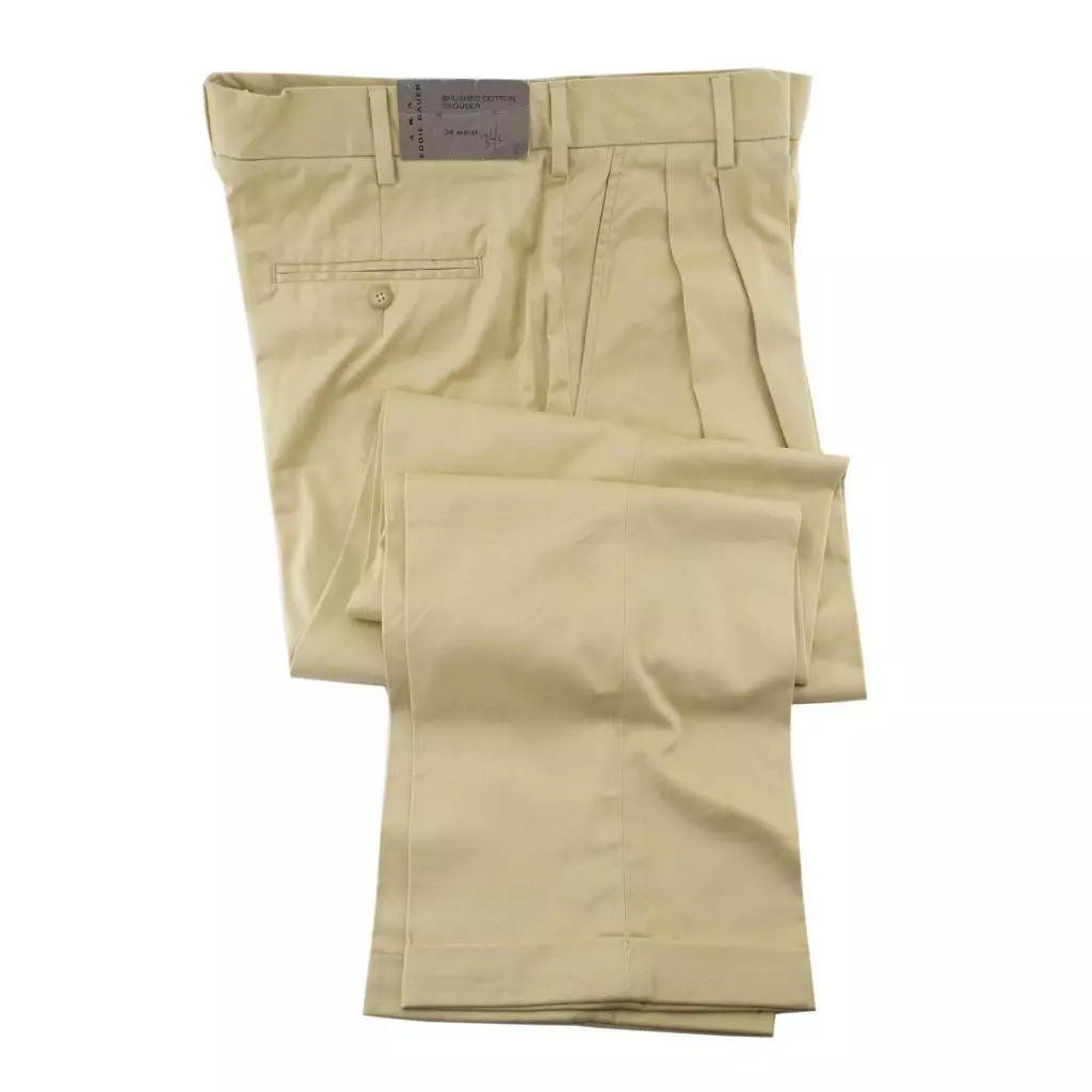 NWT Mens Cream AKA EDDIE BAUER Dress Pants Khaki Size 34 x 34