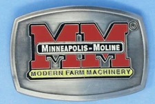 Minneapolis-Moline Modern Farm Machinery Belt Buckle SpecCast Resin Filled NOS