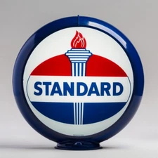 Standard Oval Gas Pump Globe 13.5" in Dark Blue Plastic Body (G187)