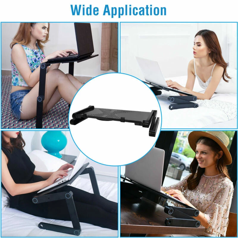 Adjustable Folding Laptop Stand Bed and Desk Table with Height Control  