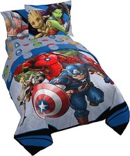 Marvel Avengers "Fight Club" Kids Reversible Bed Set-AB08LMFH1NC4