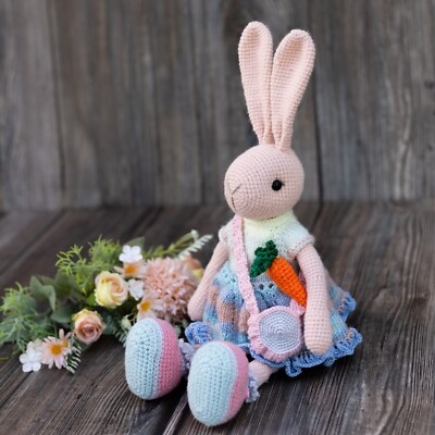 Crochet Animal Handmade Toys Funny Bunny Doll  Cute Rabbit Baby Gift
