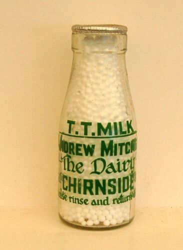 milk bottle : lovely 1950's Andrew Mitchell (Berwickshire) Chirnside dairy 1/2 - 第 1/1 張圖片