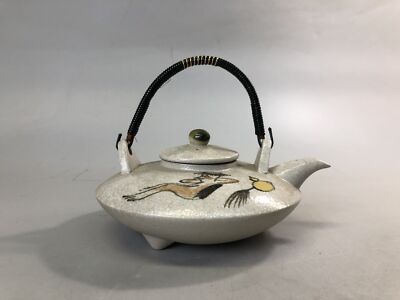 Y7590 CHOUSHI Sake pot cup set ceramic Kappa river imp painting