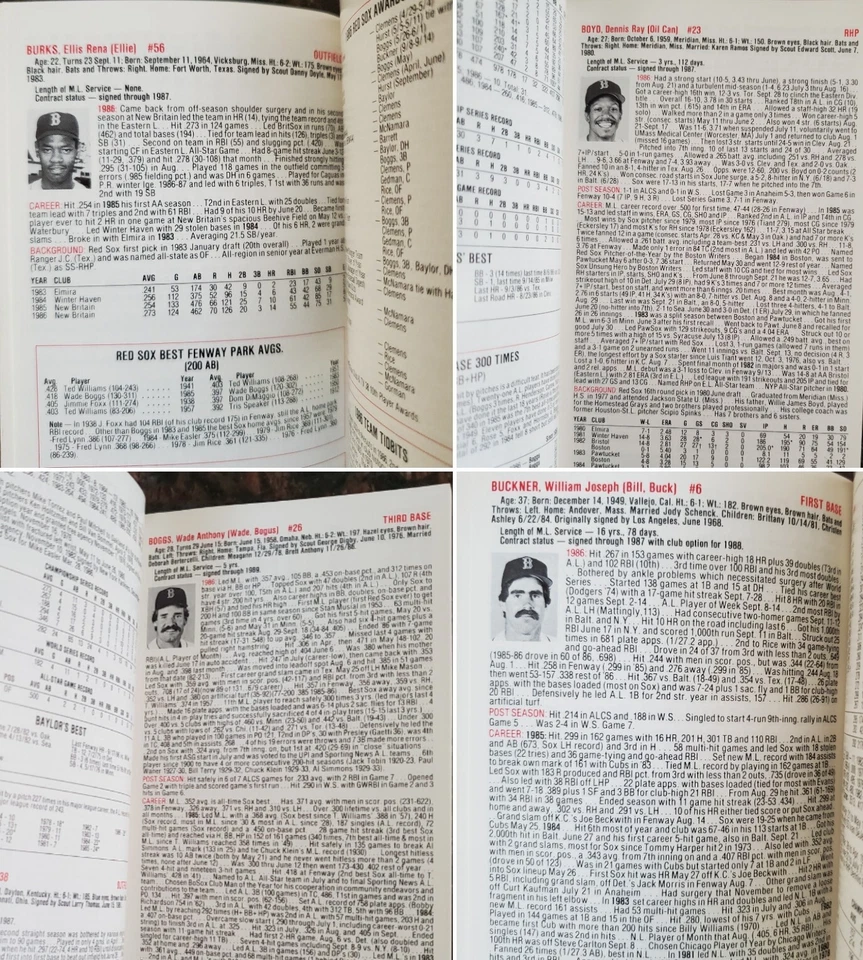 1987 Boston Red Sox Media Guide 1986 World Series Clemens Rice - Image 2 of 4