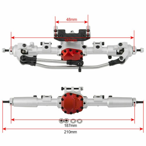 Alloy Front Axle & Rear Axle For AXIAL SCX10 II AX90046 90047 1/10 RC Crawler - Picture 3 of 24