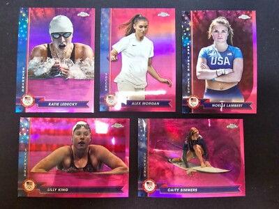 8/10 price cut 2024 Topps Chrome Pink Refractor US Olympic 1-200 - You Pick
