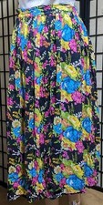 Vintage Gauzy Indian Cotton Multicolored Floral Maxi full circle skirt  OSFM