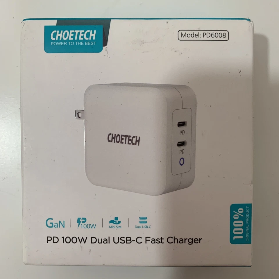 Choetech PD 100W Dual USB-C Fast Charger - Image 2 of 4
