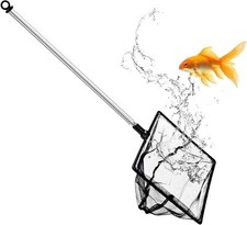 Aquarium Fish Net 6 Inch Fine Mesh Fish Tank with Extendable 9-24 inch Long H...