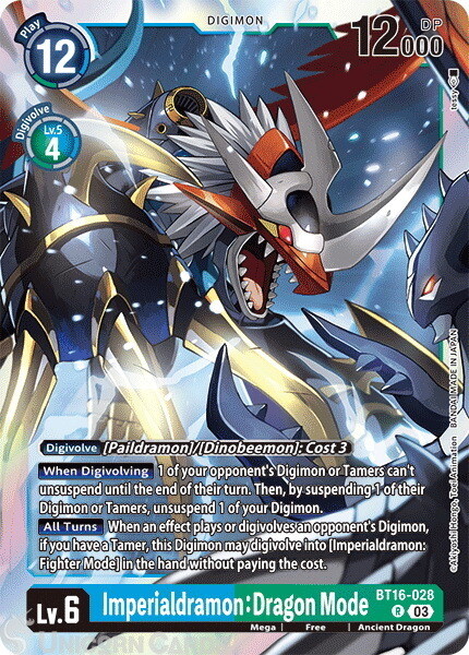 BT16-028 Imperialdramon: Dragon Mode : Rare Digimon Card : BT16: Beginning Obser