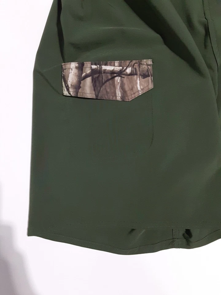 Bañador Realtree Board Shorts Hombre Talla 40 Poliéster Verde y Camuflaje Bolsillo Logo Foto 4 de 4