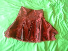 Kids Girl' s Smart Burgundy Godet Pleated Skirt Size 122