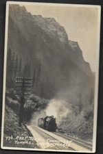 pk00750:Real Photo Postcard-Byron Harmon #776-Train,East Portal Connaught Tunnel