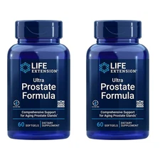 2 PACK Life Extension Ultra Prostate Formula for Prostate Support 60 Softgels