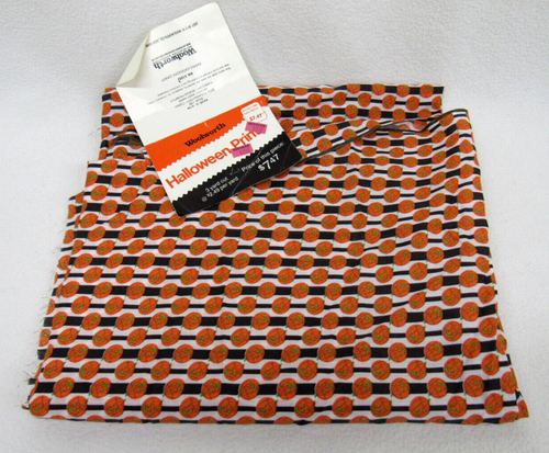 Vtg Woolworth Fabric Remnant Halloween 3 YD Cut NOS - Picture 2 of 7