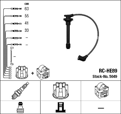 5049 NGK Ignition Cable Kit for HONDA