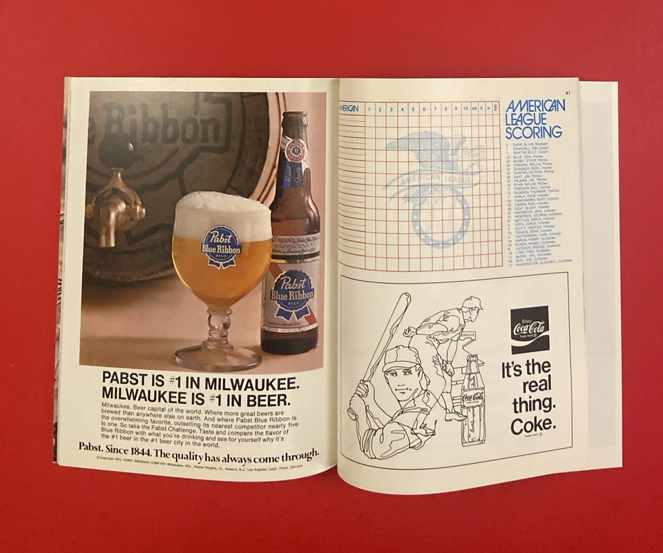 1975 MLB Baseball ALL STAR GAME Program Vintage Milwaukee Brewers Hank Aaron - Image 3 of 4