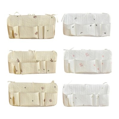 Adjustable Baby Bedside Organizers Make Of Soft Cotton Fabric For Diapers Wipes