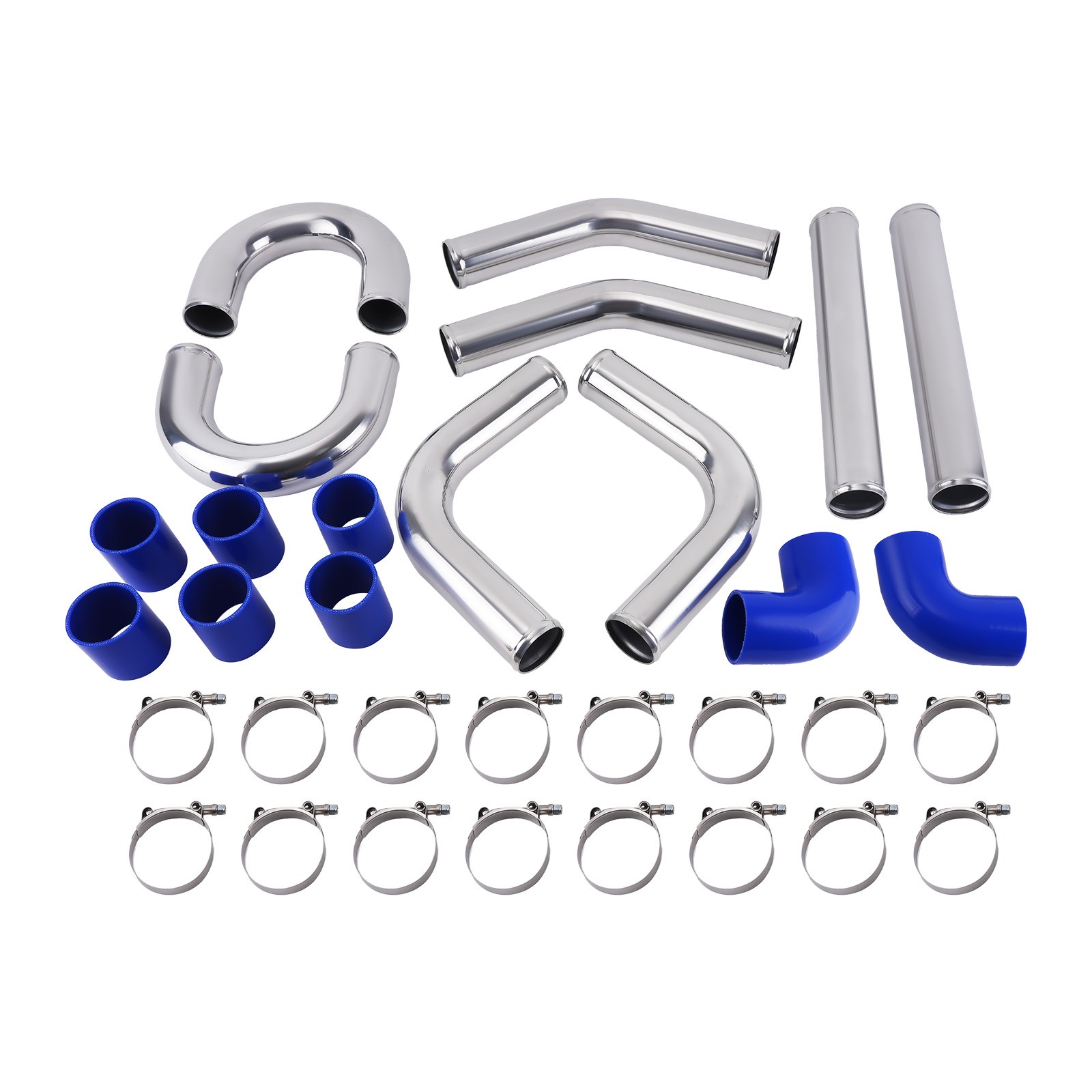 Maxpeedingrods 2.5" Universal Intercooler Pipe Piping Kit Diy Aluminum Silicon Hose 64Mm Blue - Image 4