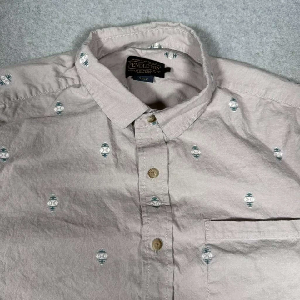Pendleton Short Sleeve Button Shirt Mens Large Hiking Outdoors Gray - Image 2 of 4