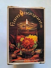 Vintage 1970s Flam Buoyant Floating Flame Spring Forest Fantasy Candle Decor