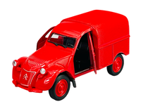 Welly Old Timer Citroen 2CV Fourgonnette Rot 1:34 Die Cast Metal Model Neu