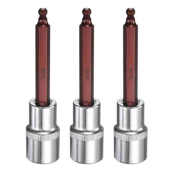 "3X 5Mm Kugelkopf-Innensechskant-Bit 1/2\" FüR S2 & CR-V Stahl Set"-image