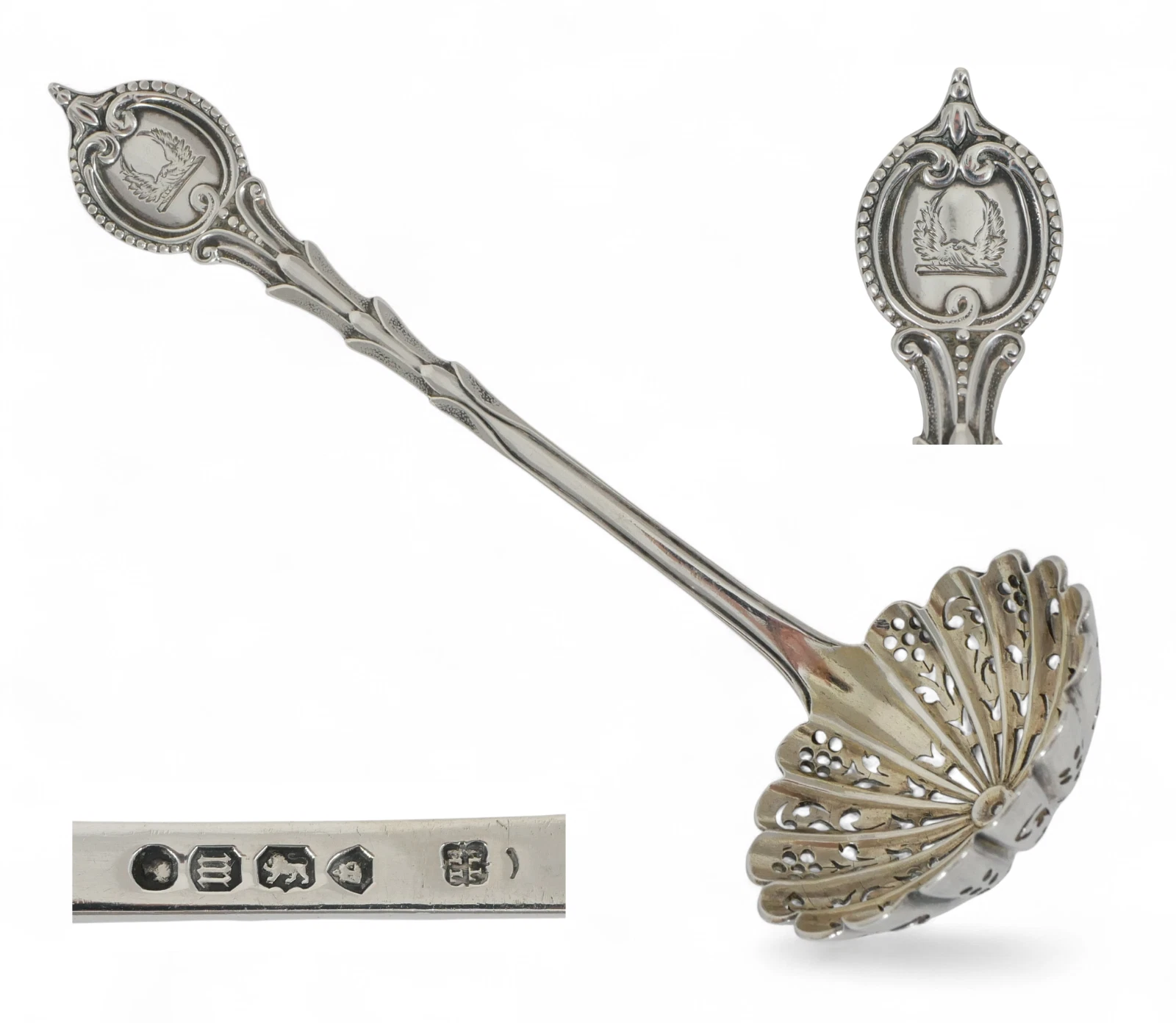 Antique Victorian 1867 Sterling Silver Strainer Sifter Serving Sauce Ladle Spoon
Opens in a new wind