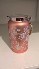 Windlicht mit LED Formano rosa mit Blumen 