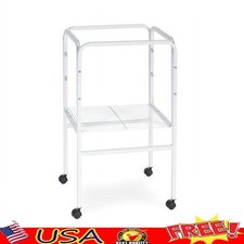 Tubular Bird Cage Stand W/ Storage Shelf Easy Rolling Casters Pet Supplies New
