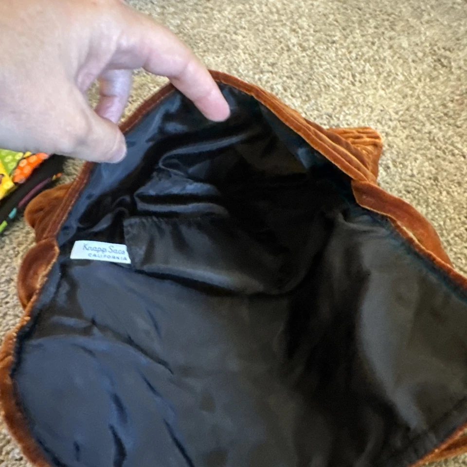Bolso de mano vintage de terciopelo Knapp Sacs of California años 70 Foto 3 de 4