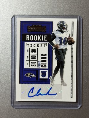 Chuck Clark Baltimore Ravens Panini Contenders NFL 2020 ROOKIE TICKET AUTO