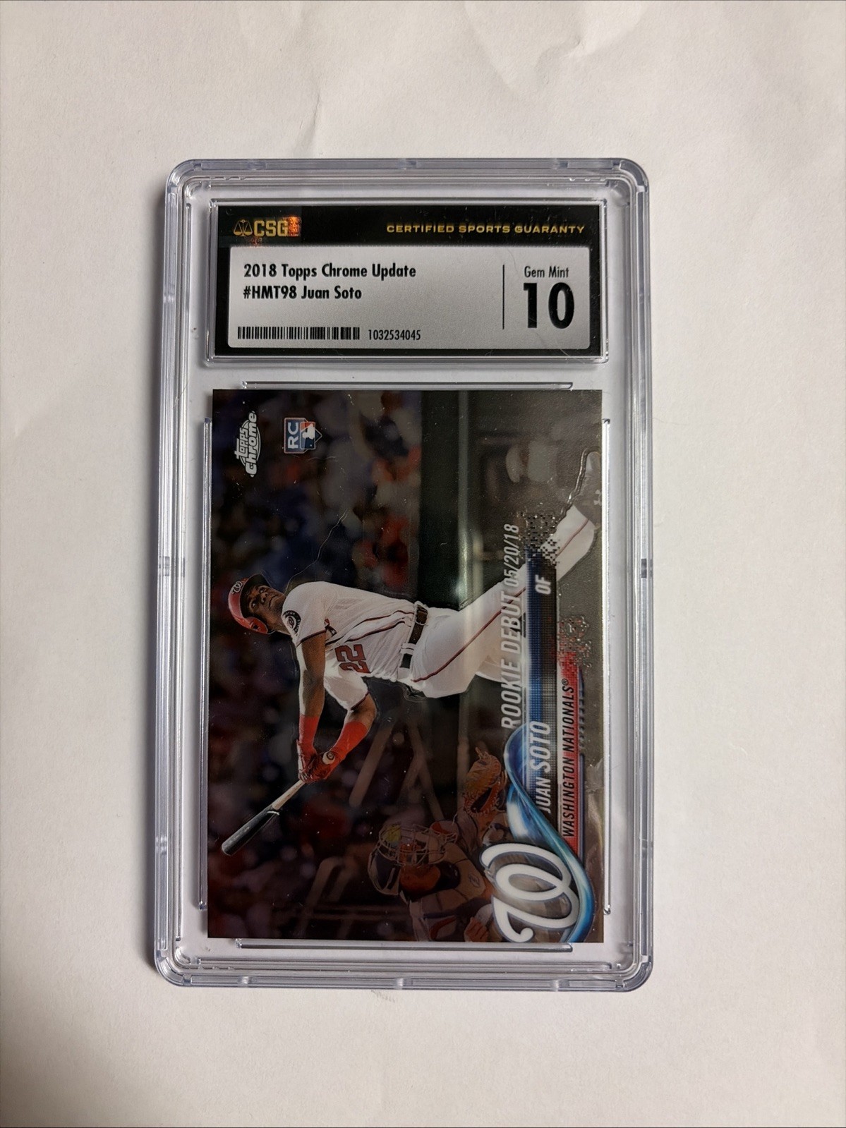 2018 Topps Chrome Update - Rookie Debut Juan Soto #HMT98 CSG 10 NATIONALS!!