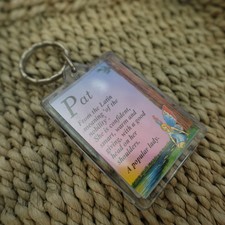 Pat Personalized Keychain Plastic Novelty Name Definition Meaning Gift