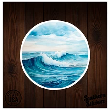 Ocean Surf Waves - Vinyl Decal Sticker - Car Window Laptop - ebn11813