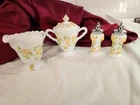 Vintage Fenton Milk Glass - Cabbage / Talisman Rose Yellow HP  Cottagecore